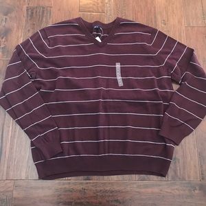 Gap Men’s Burgundy Stripe V Neck Sweater Size XXL